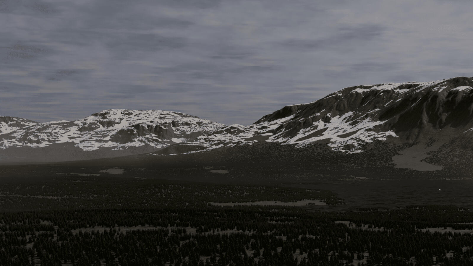 Snowy Mountain with forest (Scene)